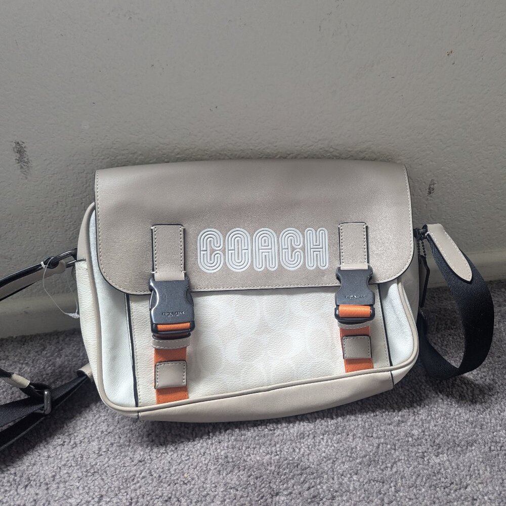 Track Messenger In Colorblock Signature Canvas With Coach